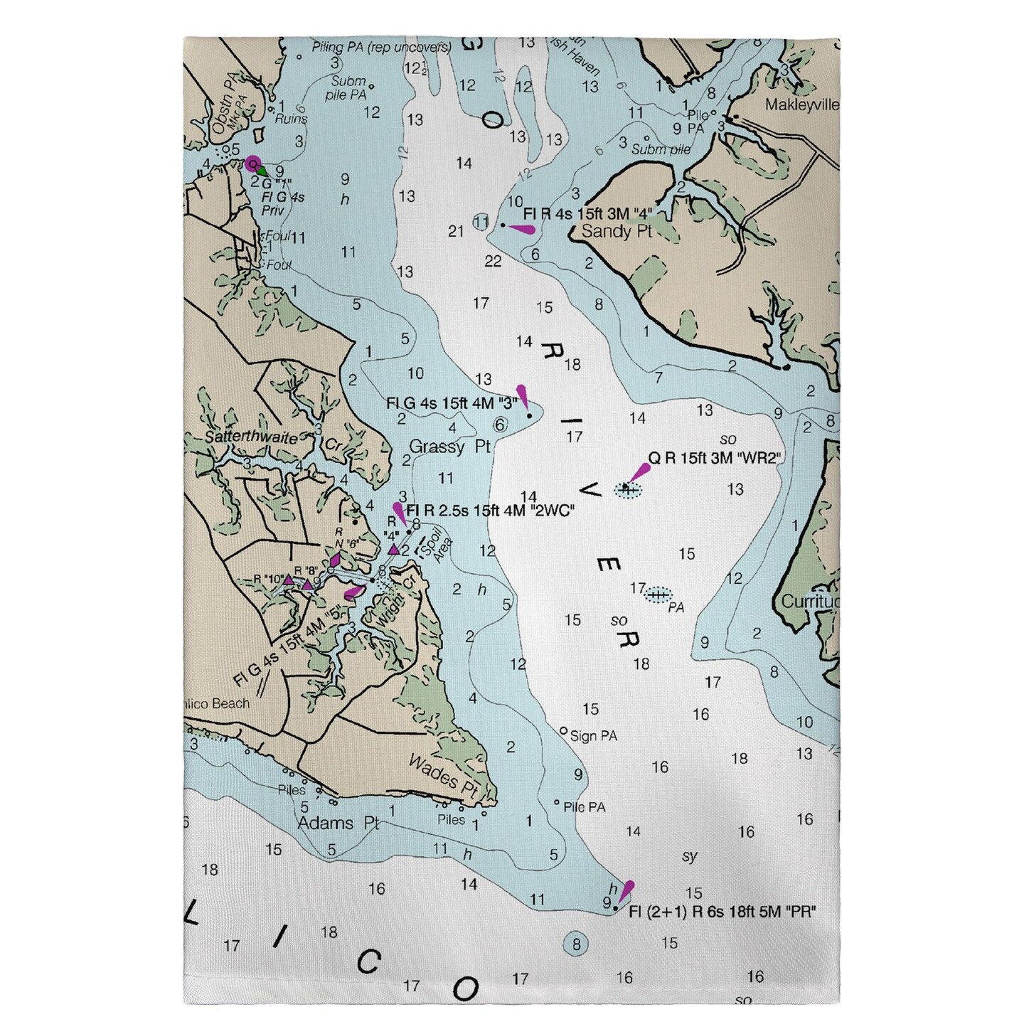 Betsy Drake Pungo River, NC Nautical Map Guest Towel | Michaels