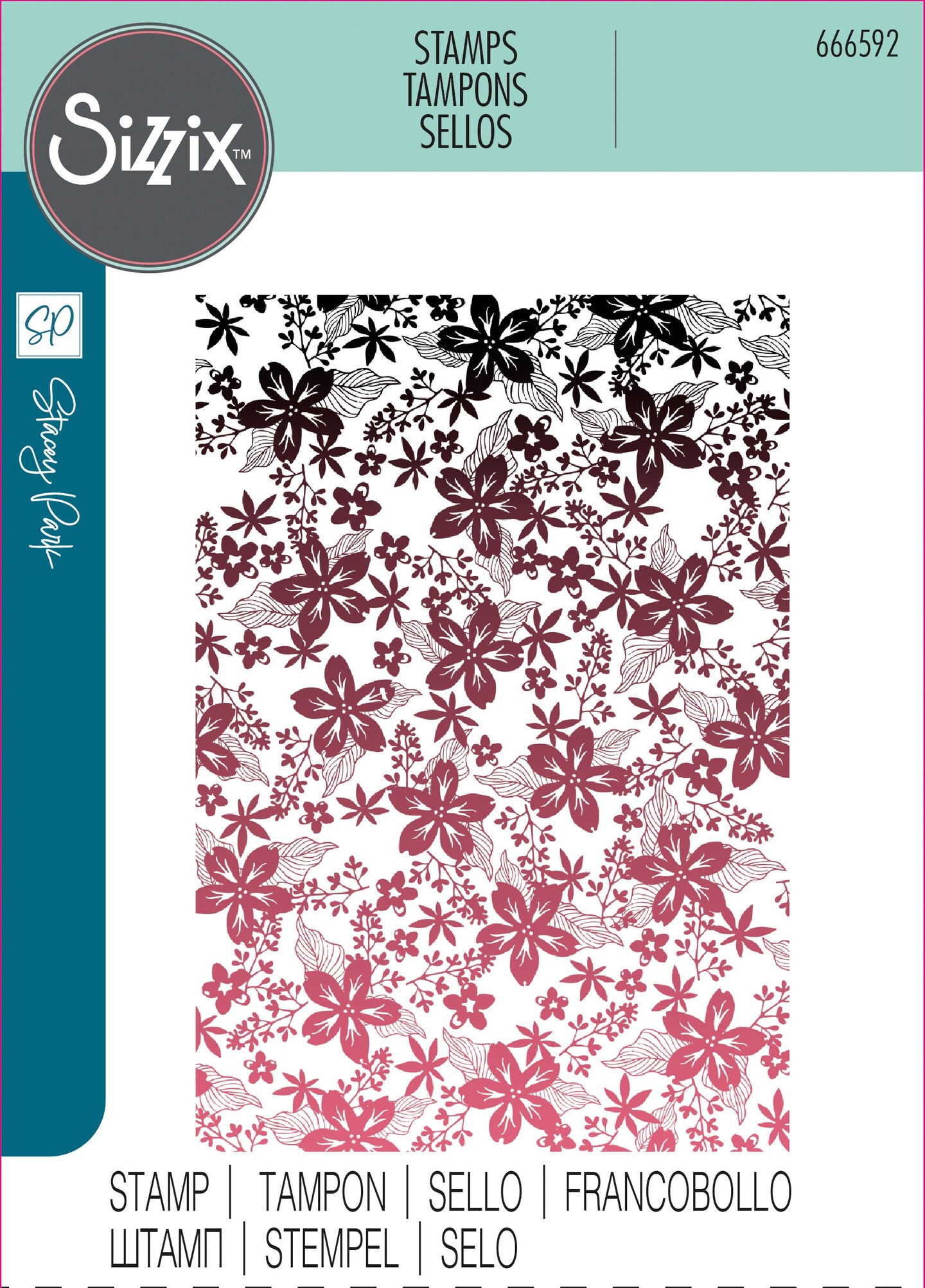 Sizzix Cosmopolitan Clear Stamp Set By Stacey Park-Petals