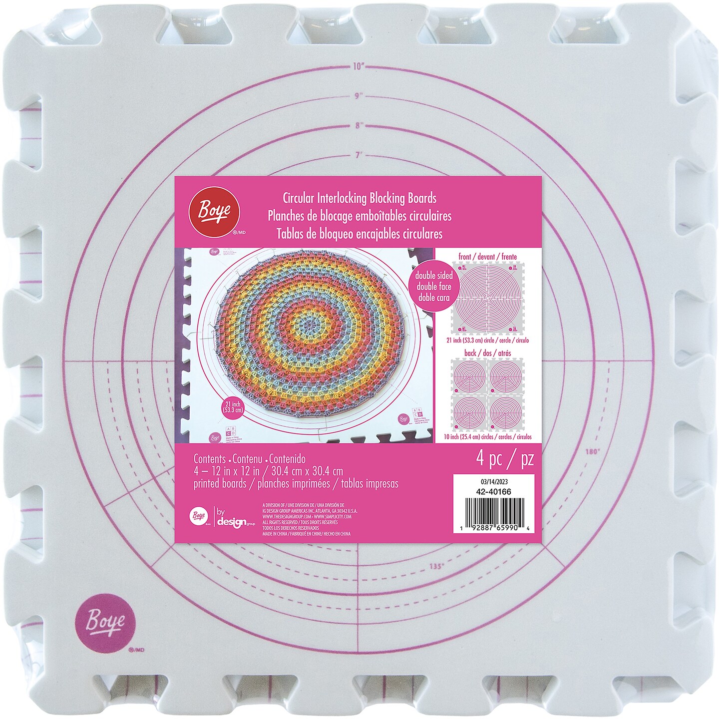 Boye Circular Interlocking Blocking Boards 4/Pkg-12"X12"