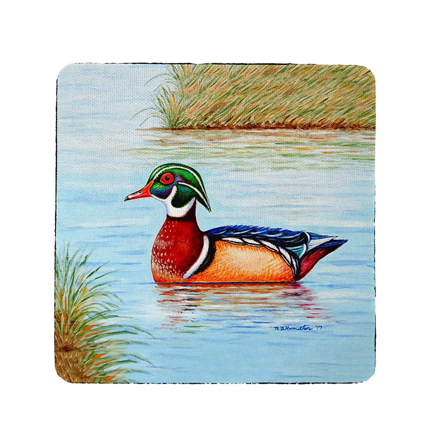 Betsy Drake Wood Duck Coaster Set of 4