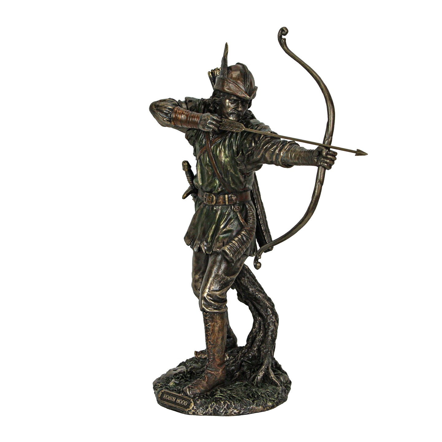 Robin Hood Shooting Arrow Bronze Finish Statue 12 Inches Tall