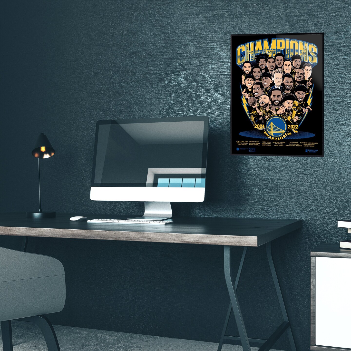 Phenom Gallery Golden State Warriors 2022 NBA Championship 18&#x22; x 24&#x22; Deluxe Framed Serigraph