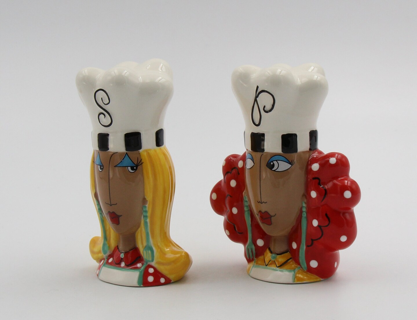 Ceramic African American Lady Chef Salt and Pepper Shakers, Home D&#xE9;cor, Gift for Her, Mom, Friend, or Coworker, Kitchen D&#xE9;cor