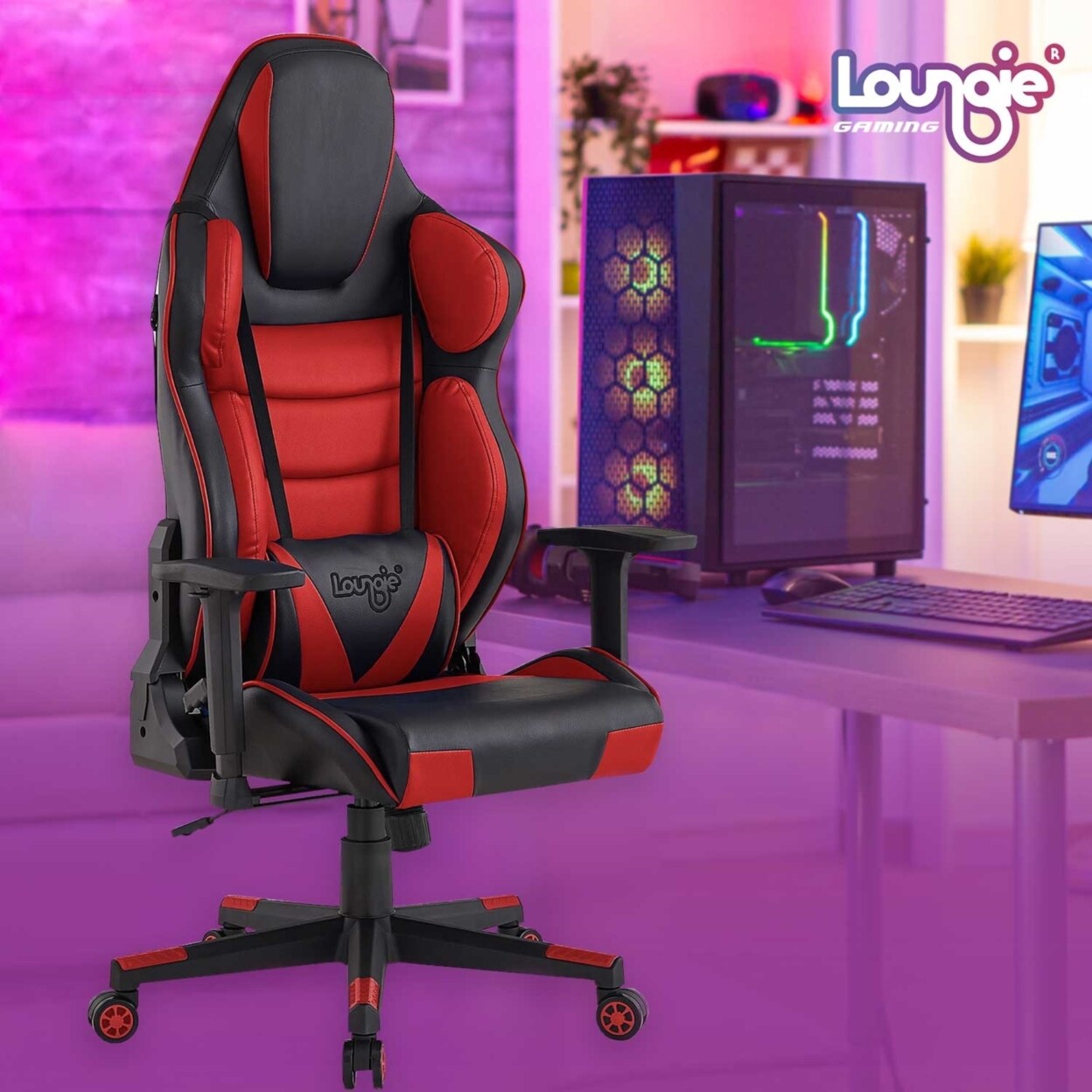 Loungie Kiya Game Chair Swivel Adjustable Back Angle Seat Height