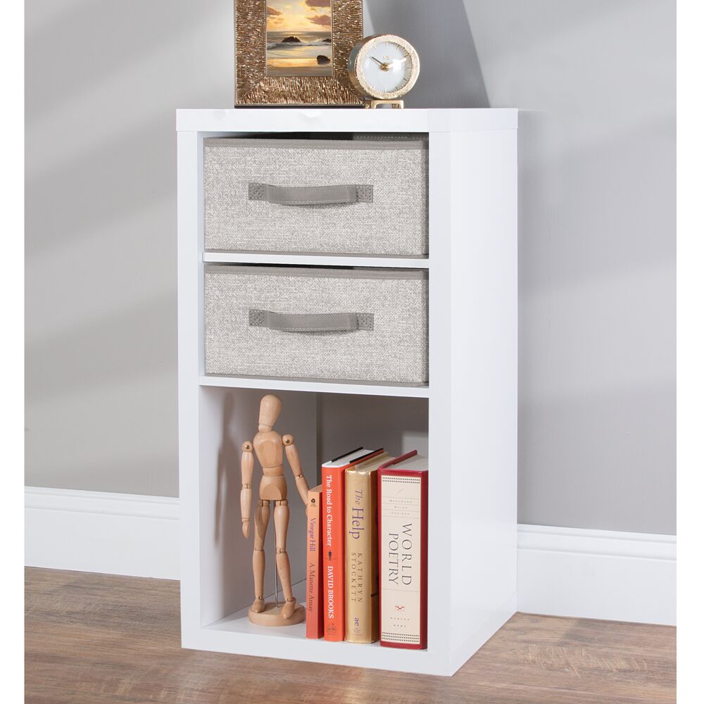 mDesign Fabric Modular Closet Organizer Box for Cube Units, 8 Pack