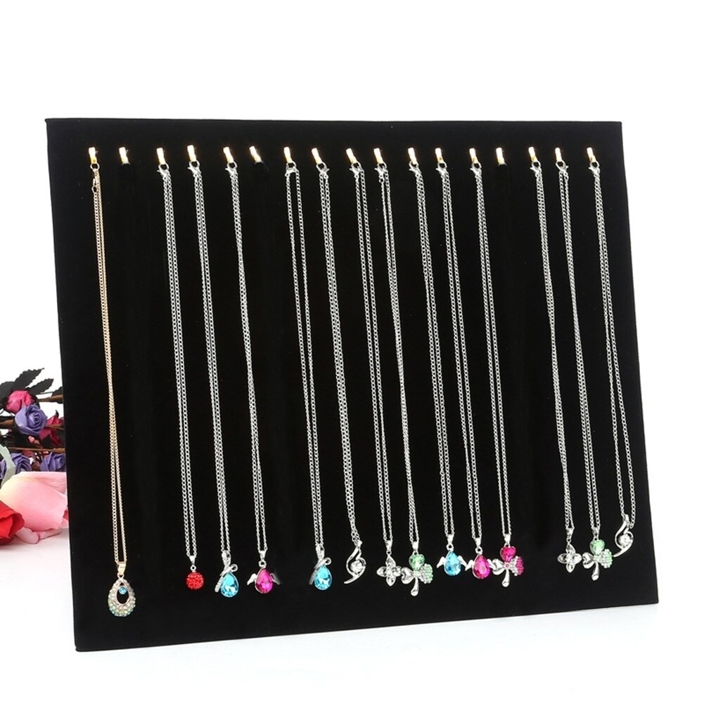 17 Hooks Necklace Bracelet Hang Show Rack Chain Jewelry Display Holder Stand