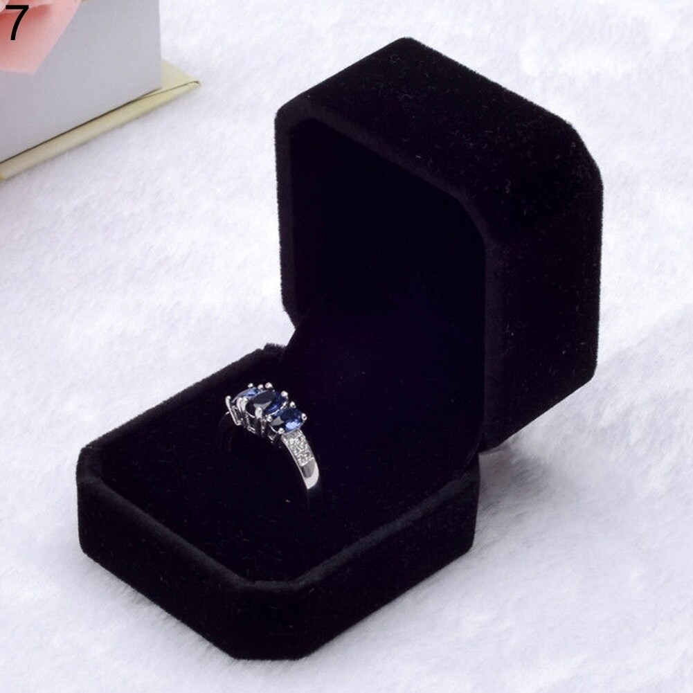 Velvet Engagement Wedding Earring Ring Pendant Jewelry Display Box Gift Case