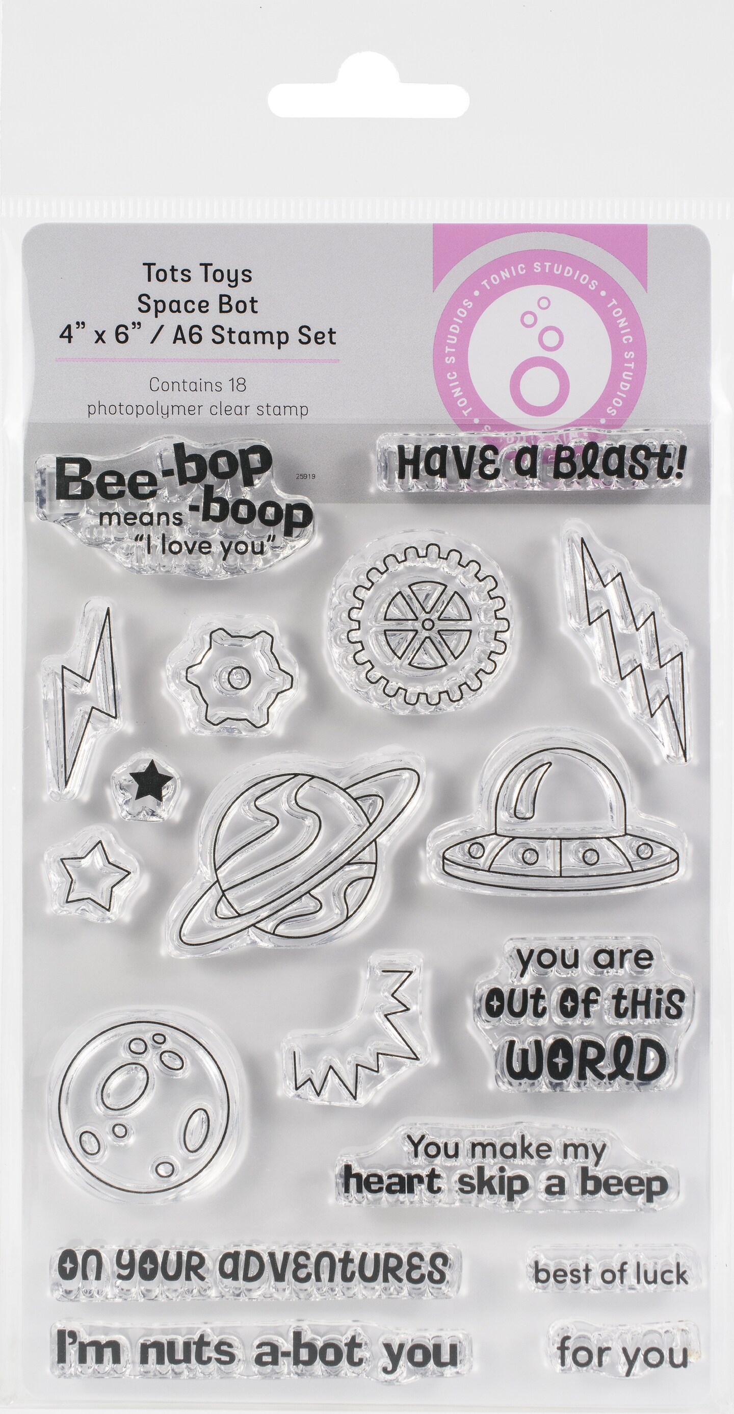 Tonic Studios Clear Stamp Set-Space Bot