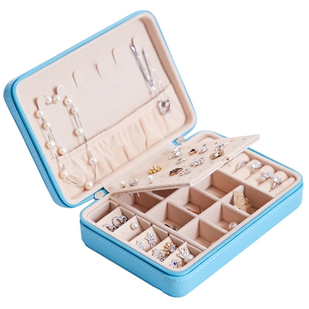 Multi-functional Jewelry Box PU Leather Jewelry Storage Case Multi