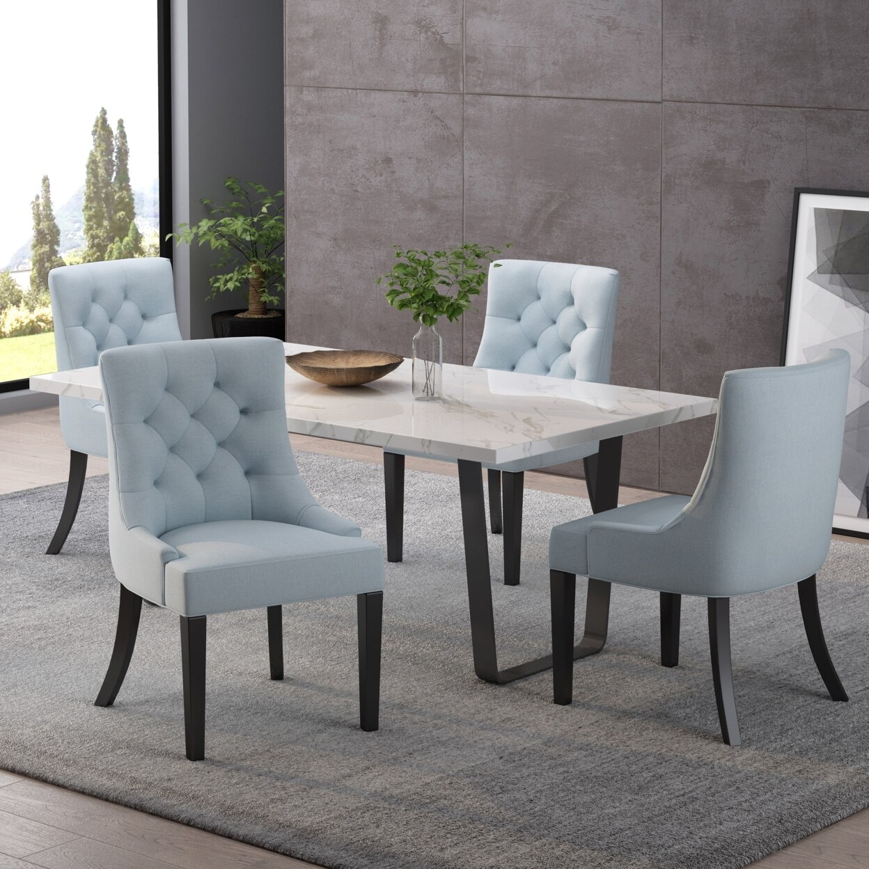 GDFStudio Stacy Hourglass Fabric Dining Chairs (Set of 4) | Michaels