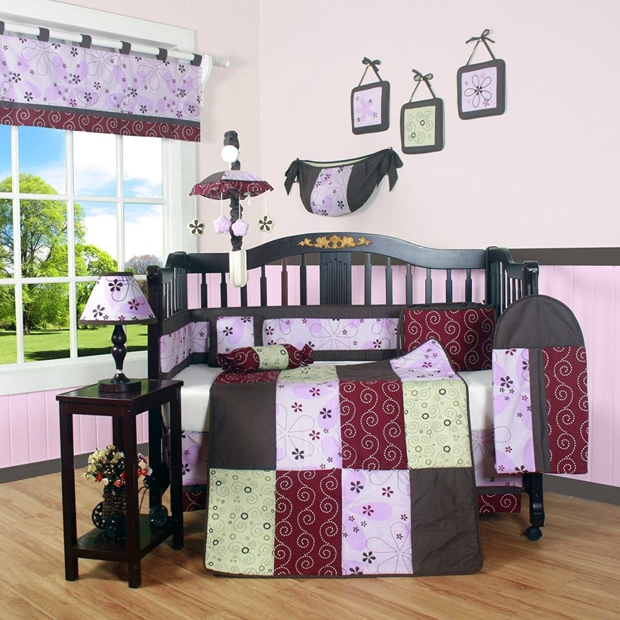 GEENNY Bumperless 12PCS Love Circle Baby Nursery Crib Bedding Set By