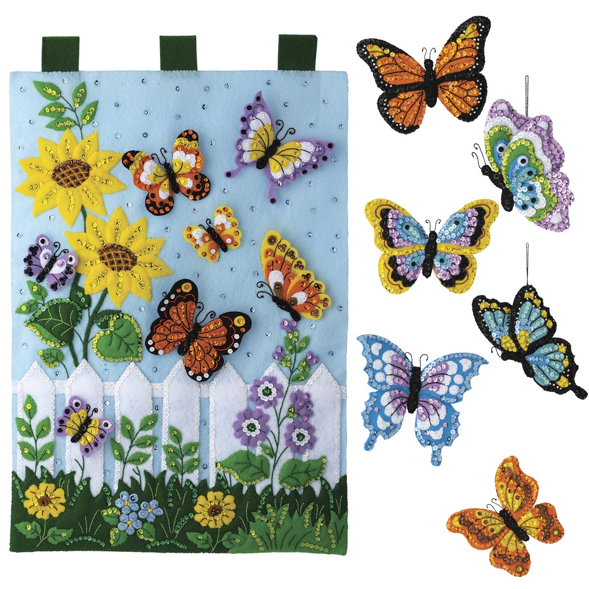 Bucilla Butterfly Garden Kits, Set of 2 Felt & Sequin Kit Michaels