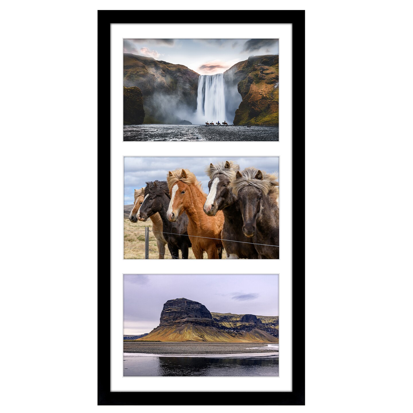 Americanflat 8x16 Collage Picture Frame - Displays Three 5x7 Photos at ...