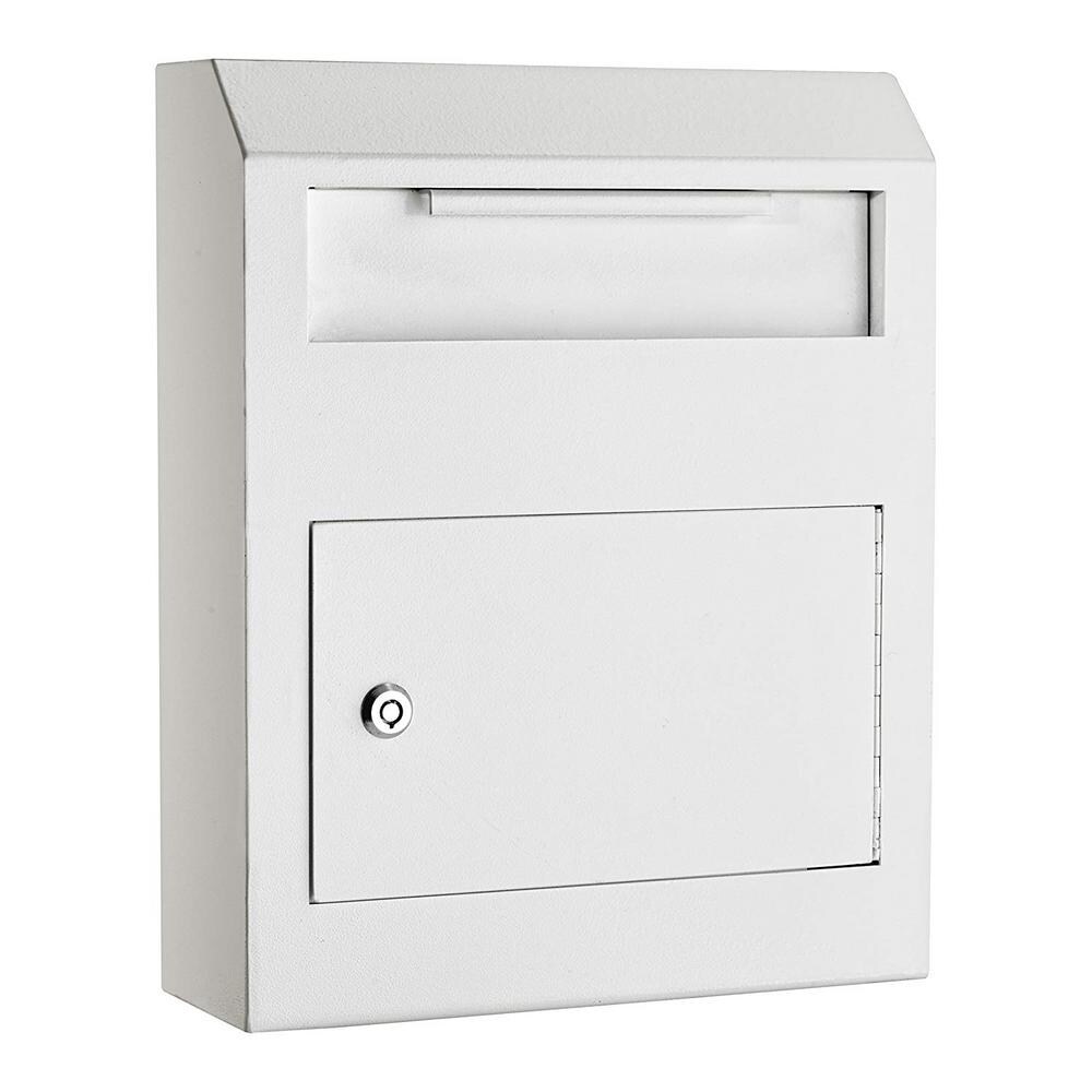 AdirOffice White Heavy-Duty Secured Safe Drop Box with Suggestion Cards