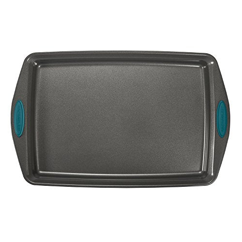 3 Piece, Bakeware Nonstick Cookie Pan Set,  Gray with Marine Blue Grips