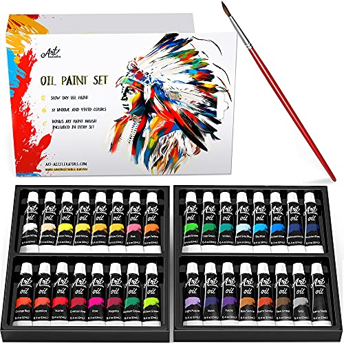 Oil Paint Set - 32 Color Painting Set for Artists, Adults & Kids. Complete  Collection of Pigment