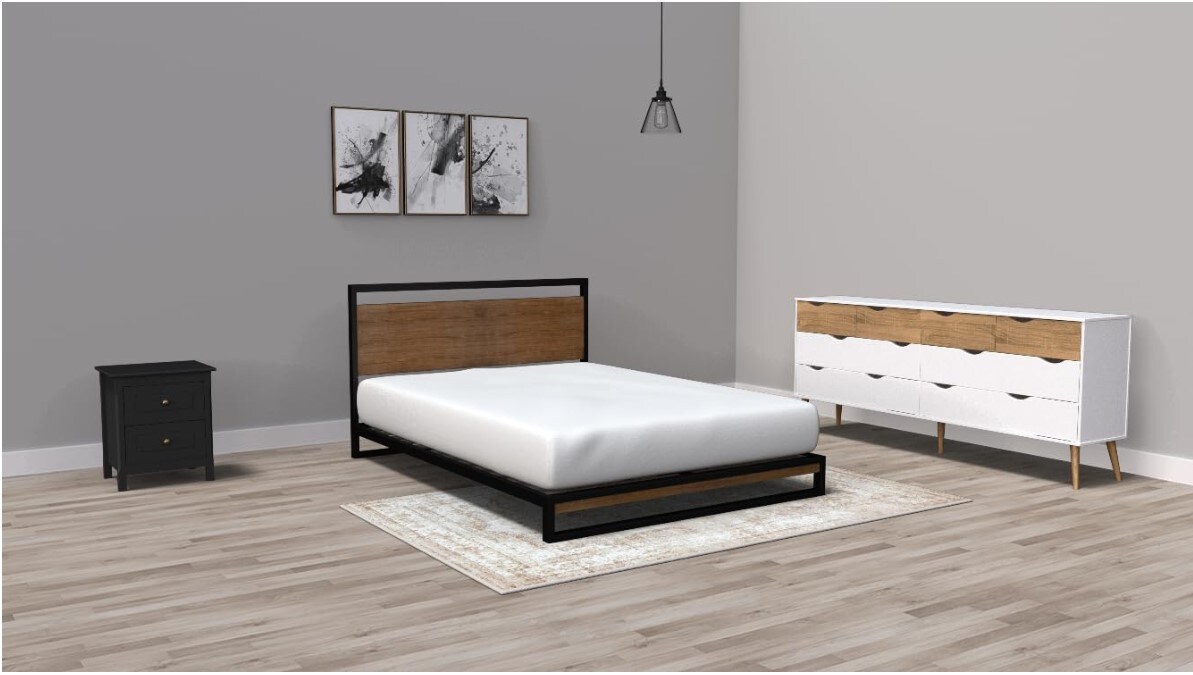 Diana 8-Drawer Dresser in White/Oak Finish