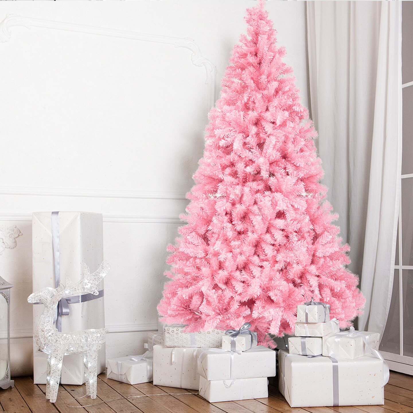 6ft 1600 Branch PVC Branch Iron Bracket Christmas Tree Pink