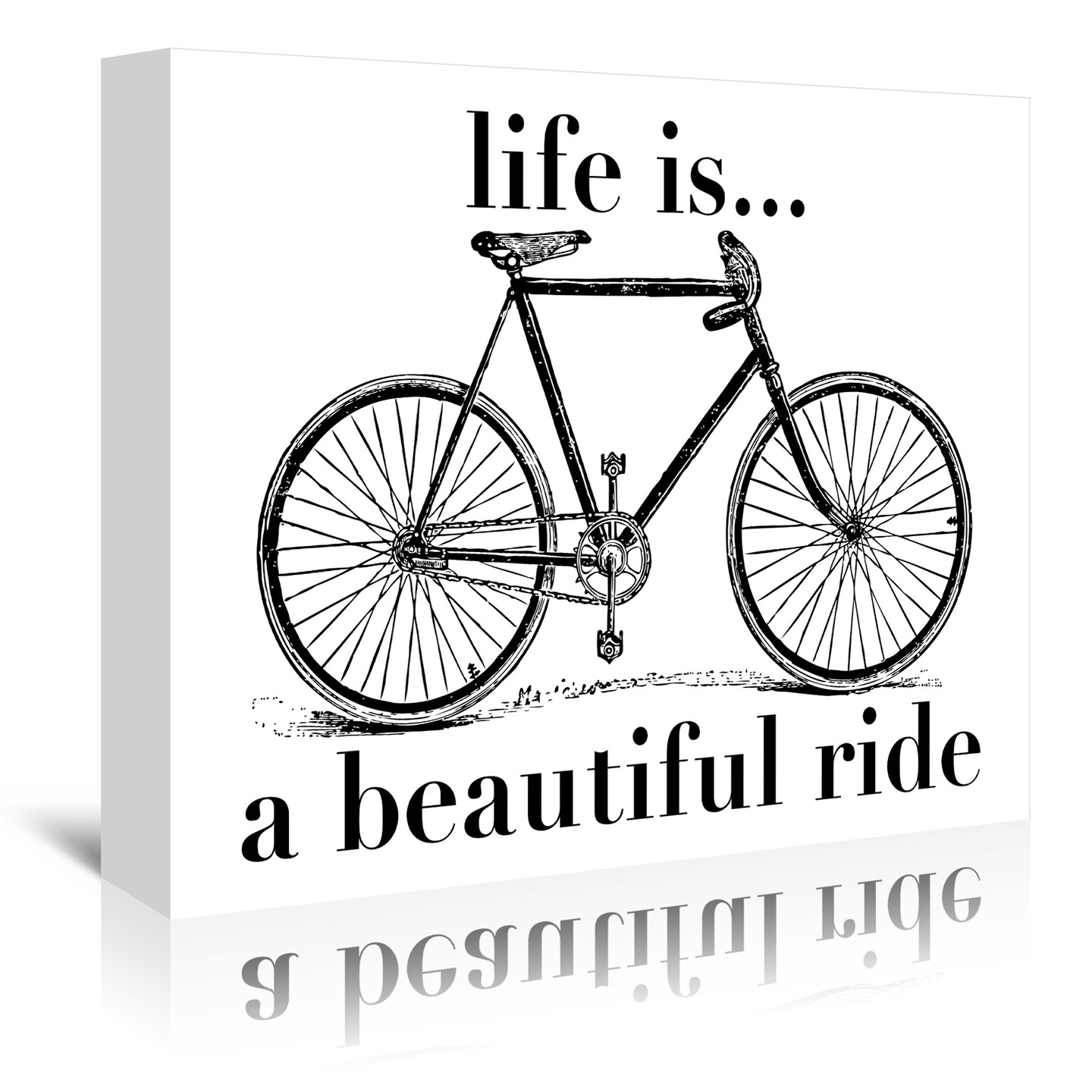 Bicycle Life Is Beautiful Ride Black by Amy Brinkman  Gallery Wrapped Canvas - Americanflat
