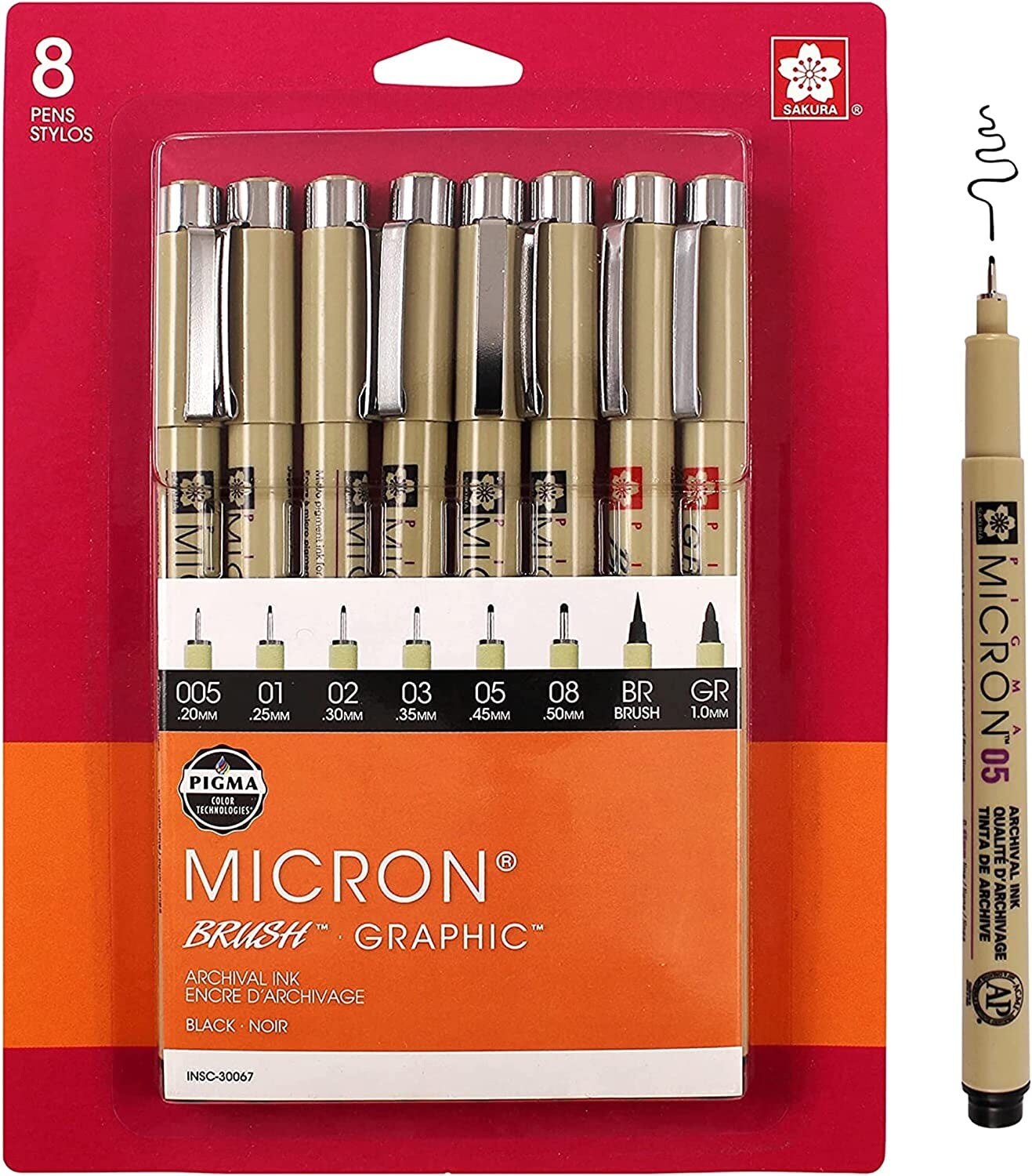 Drawing Pens Set Black Fineliner Pens Set of 8 Waterproof Pens
