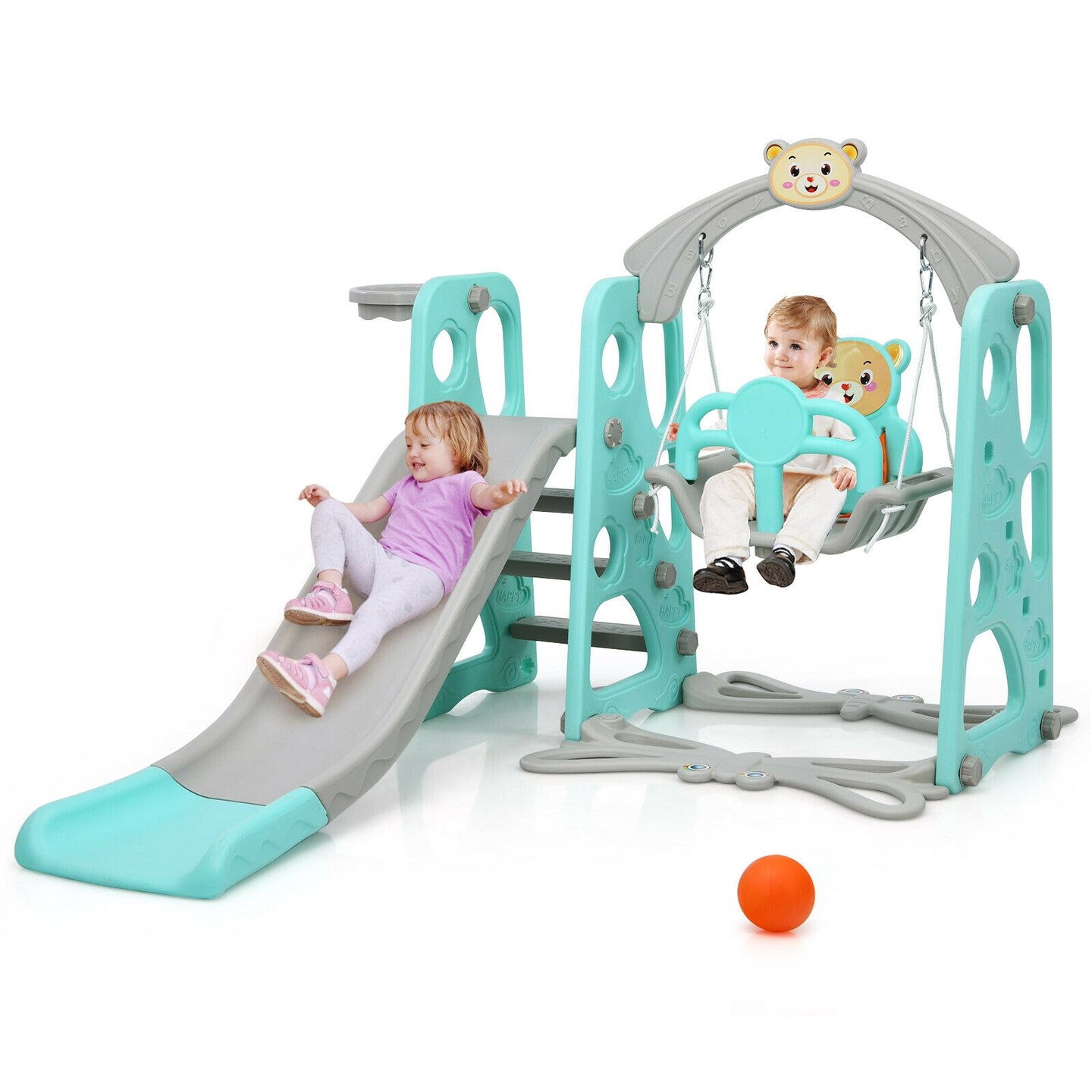 3 in 1 Toddler Climber and Swing Set Slide Playset