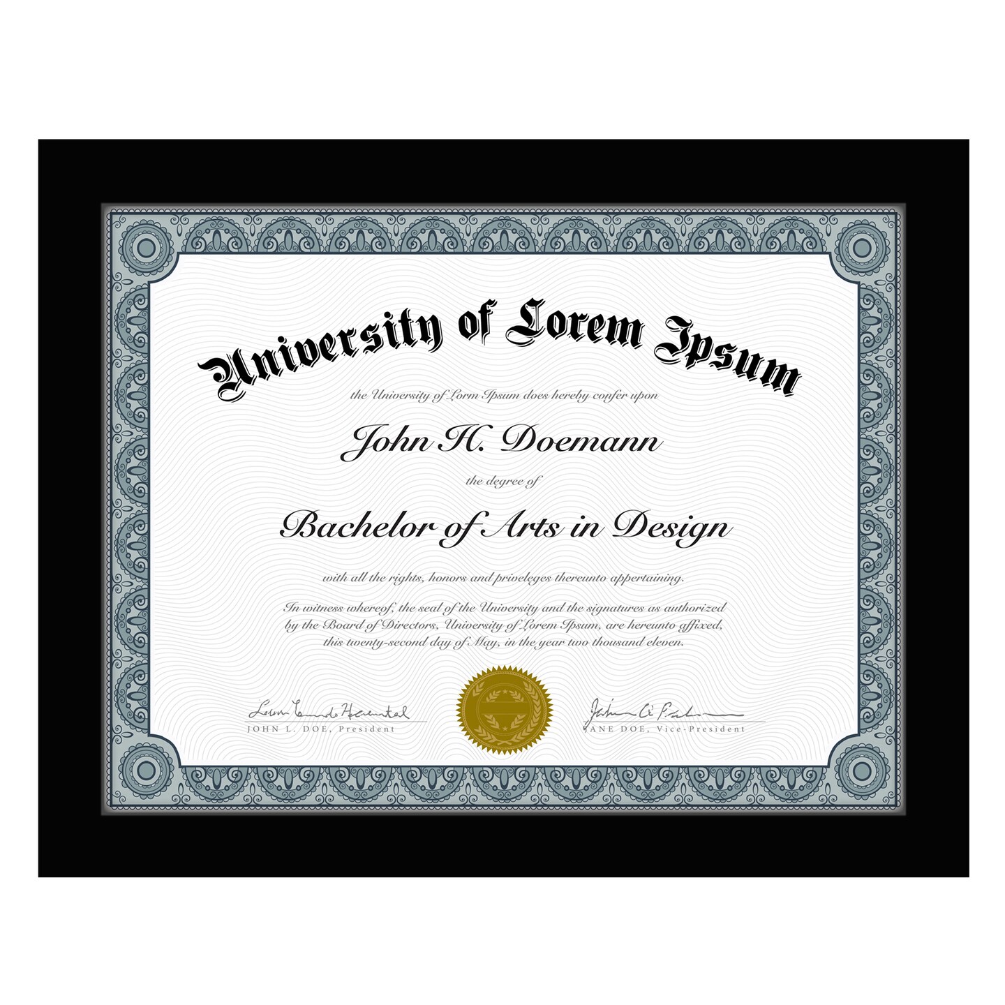 Americanflat 8.5x11 Diploma Frame - Certificate Frame for Displaying Achievements - Shatter Resistant Glass - Adjustable Hanging Hardware - Includes Easel