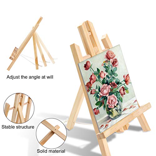 72 PCS Professional Painting Set with Easels, 6 PCS Wood Easels,6 Packs of 60 Brushes with Nylon Brush Head and 6 pcs Palettes, Painting Supplies kit for Kids &#x26; Adults to Painting Party.
