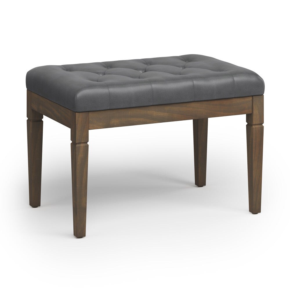 Waverly Small Tufted Ottoman Bench Vegan Leather French Country