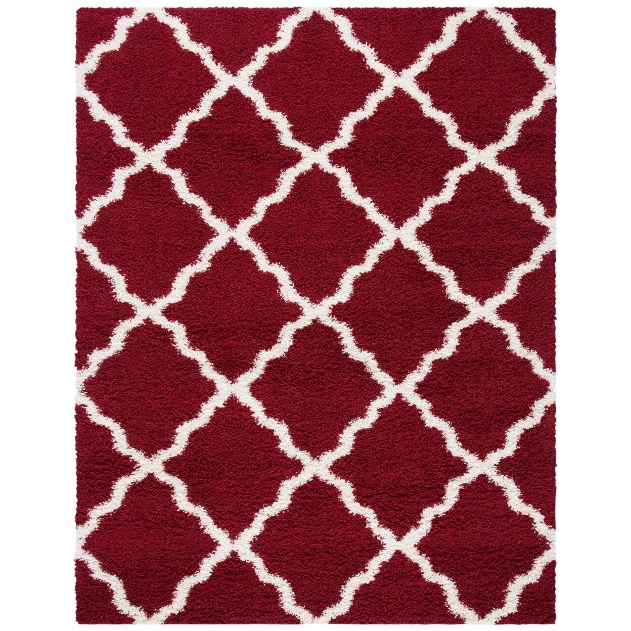 Safavieh   Dallas Shag SGD257Q Red / Ivory Rug