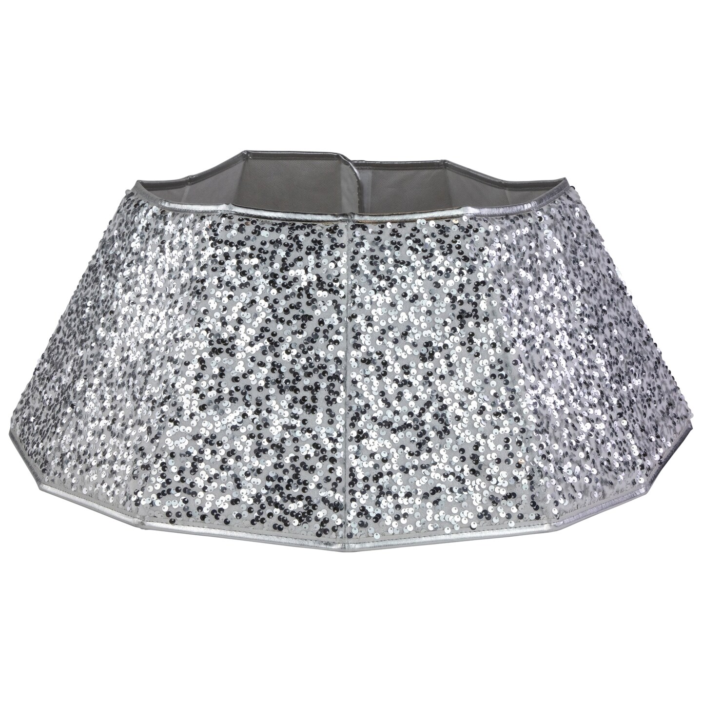 Northlight 26" Silver Sequins Hexagonal Christmas Tree Collar