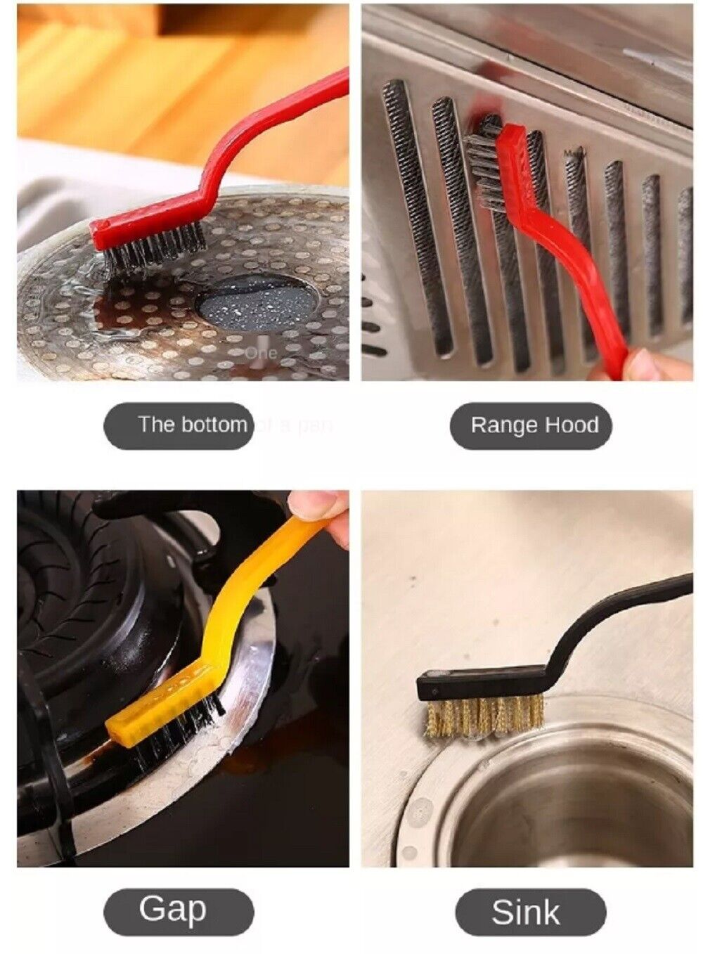 Kitcheniva Gas Stove Brushes Cleaner 3 Pcs