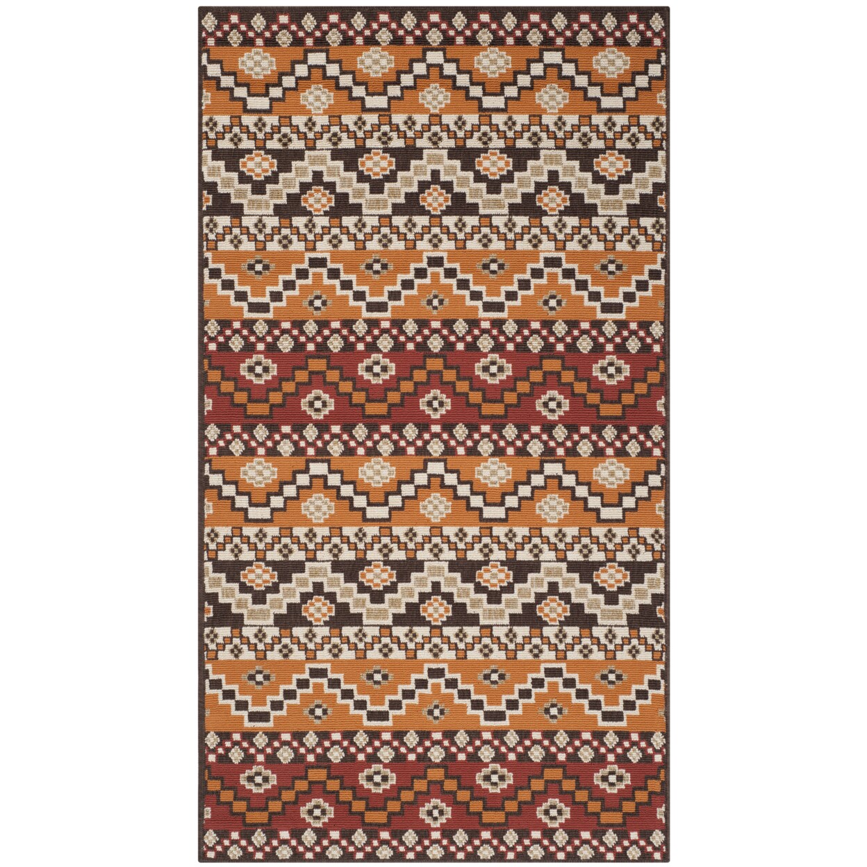 Safavieh   Outdoor VER095-0332 Veranda Red / Chocolate Rug
