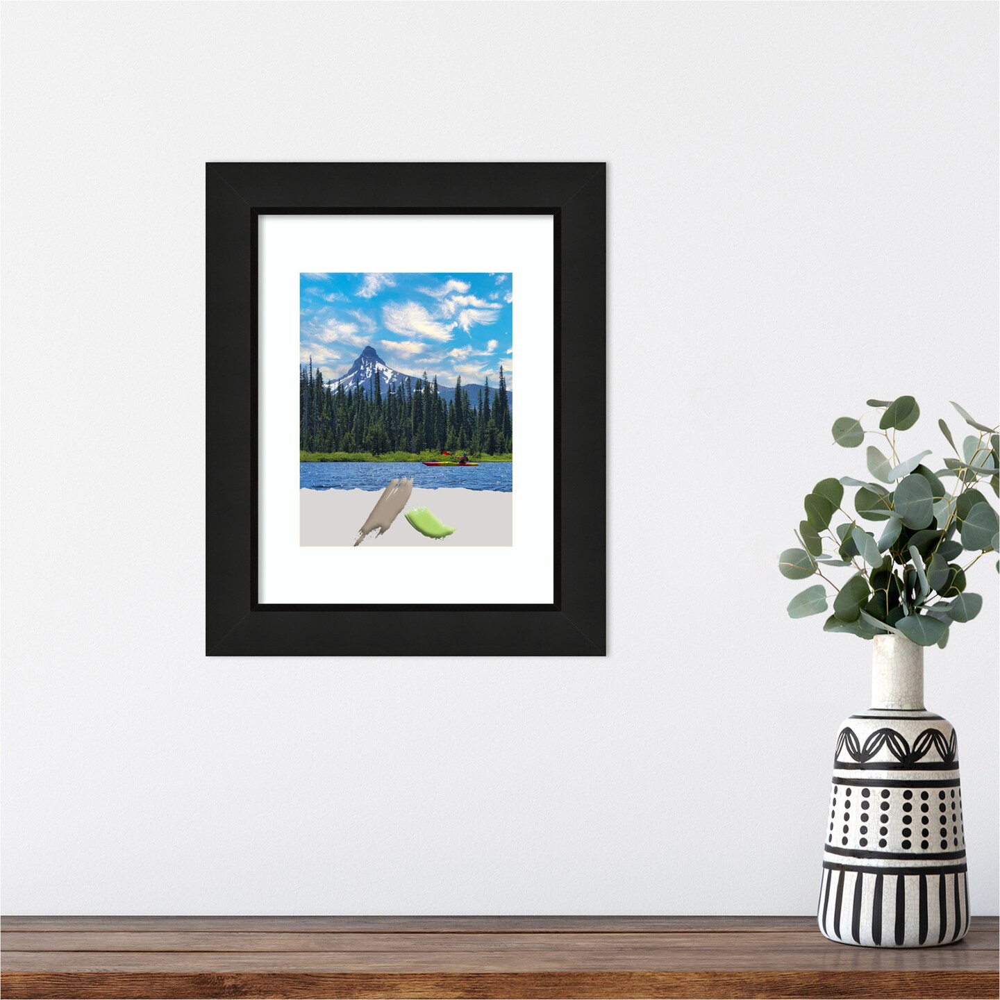 Midnight Black Narrow Wood Picture Frame
