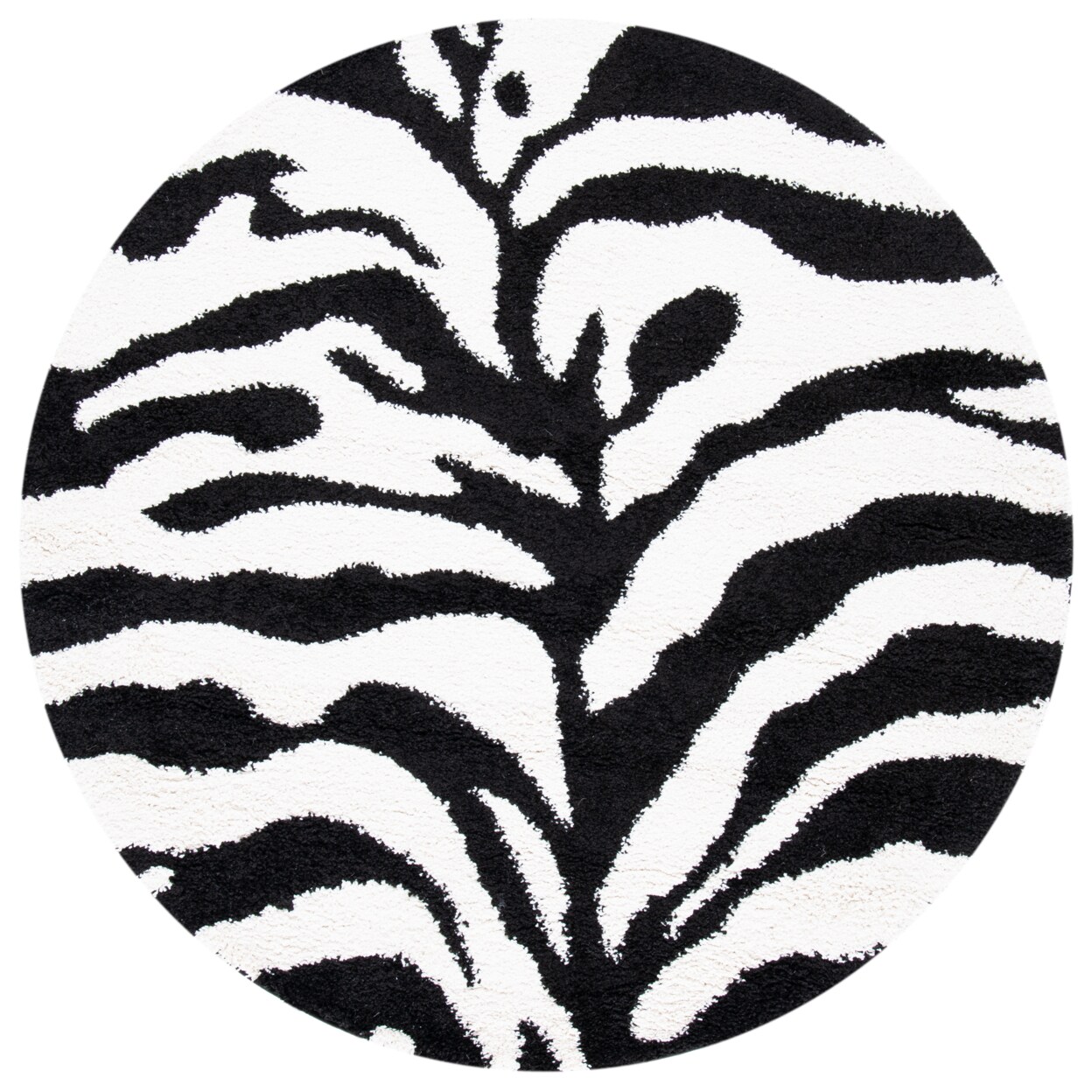 Safavieh Zebra Shag Collection Sg452-1290 Ivory/Black Rug