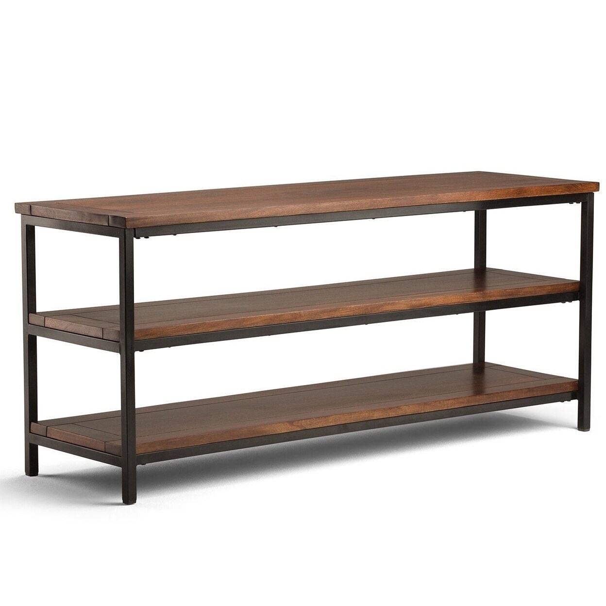 Simplihome TV Media Stand Skyler Dark Cognac Brown