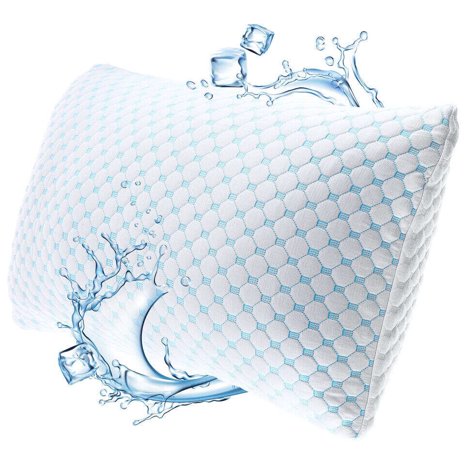 Cooling Memory Foam Pillow with Ice Silk and Gel Infusion