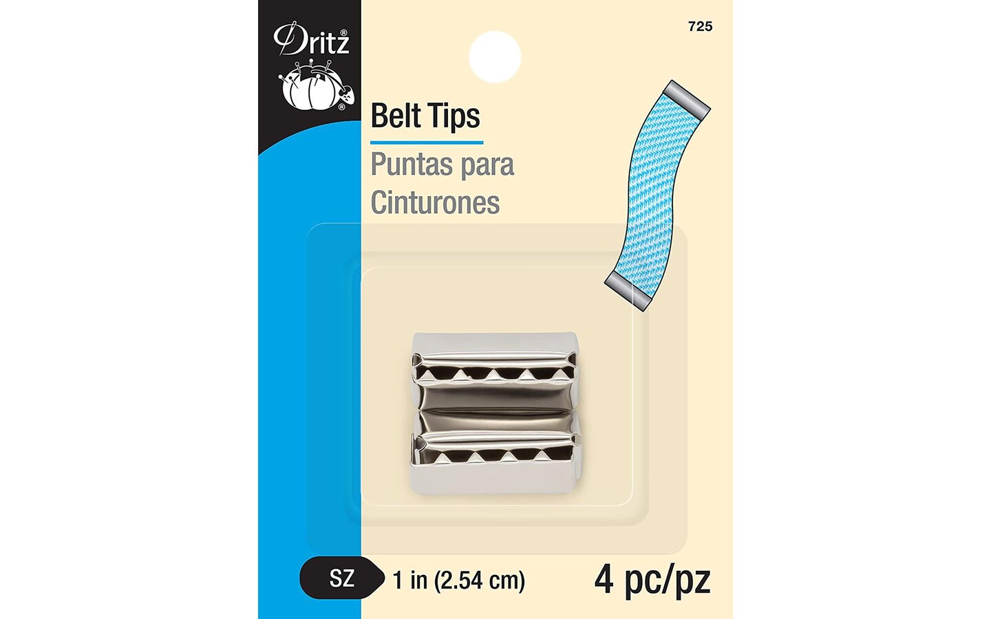 Dritz Belt Tips Nickel 4pc