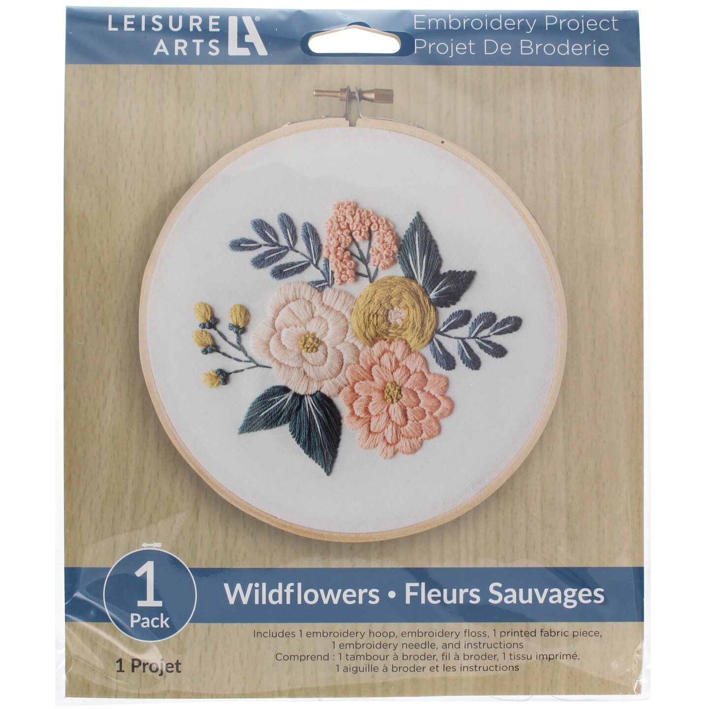 Leisure Arts Embroidery Kit 6&#x22; Wildflowers - embroidery kit for beginners - embroidery kit for adults - cross stitch kits - cross stitch kits for beginners - embroidery patterns