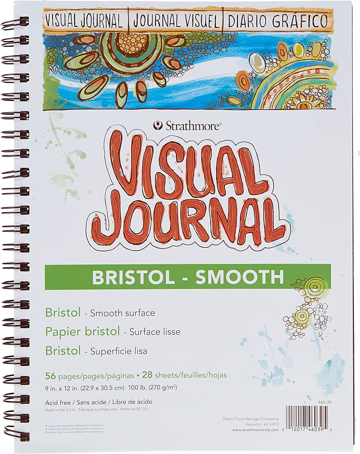460-55 400 Series Visual Watercolor Journal, 140 LB Cold Press, 5.5X8, 22  Sheets , White