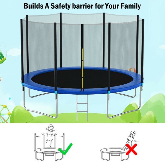Trampoline Safety Enclosure Net Replacement Foldable Durable Weather-Resistant