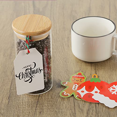 SallyFashion 150 PCS Christmas Gift Tags with String, Kraft Paper