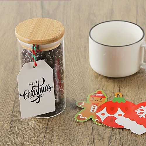 150 Pieces Christmas Gift Tags with String, Kraft Paper Tags Hang Name Tags for Xmas DIY Holiday Party Fvors Christmas Tree Decoration
