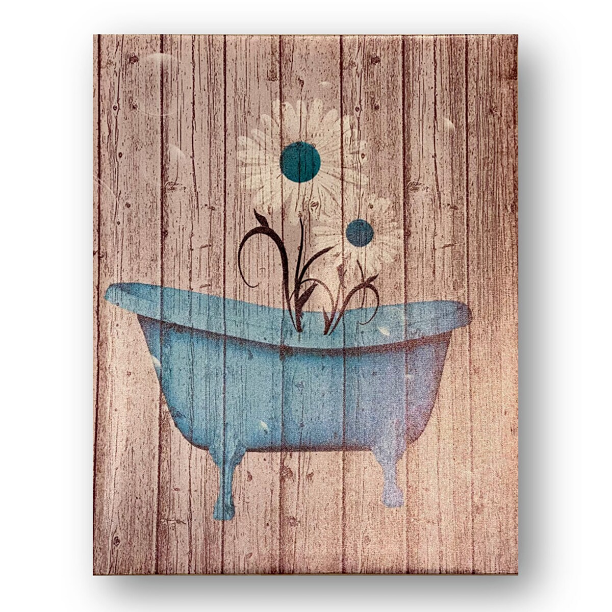 Rustic Flower Butterfly Canvas Pictures for Bathroom