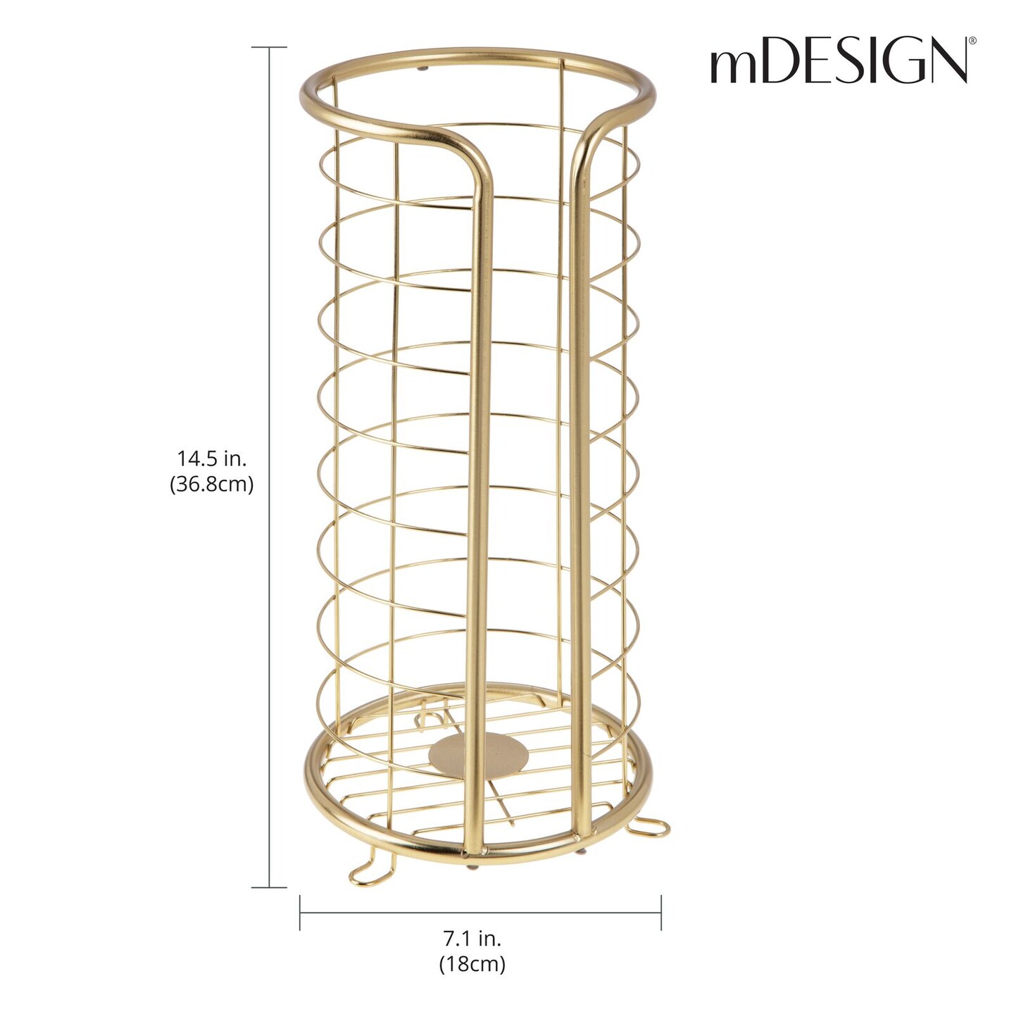 mDesign Metal Toilet Paper Holder Stand, Freestanding 3 Roll Reserve