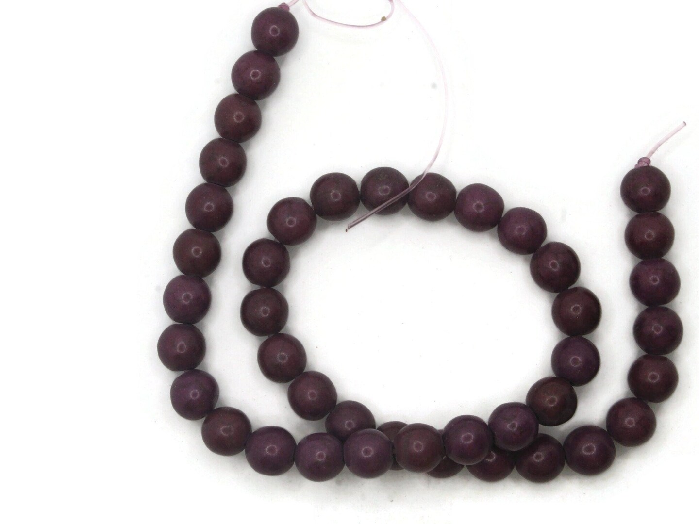 42 9mm to 10mm Round Dyed Purple Howlite Stone Beads