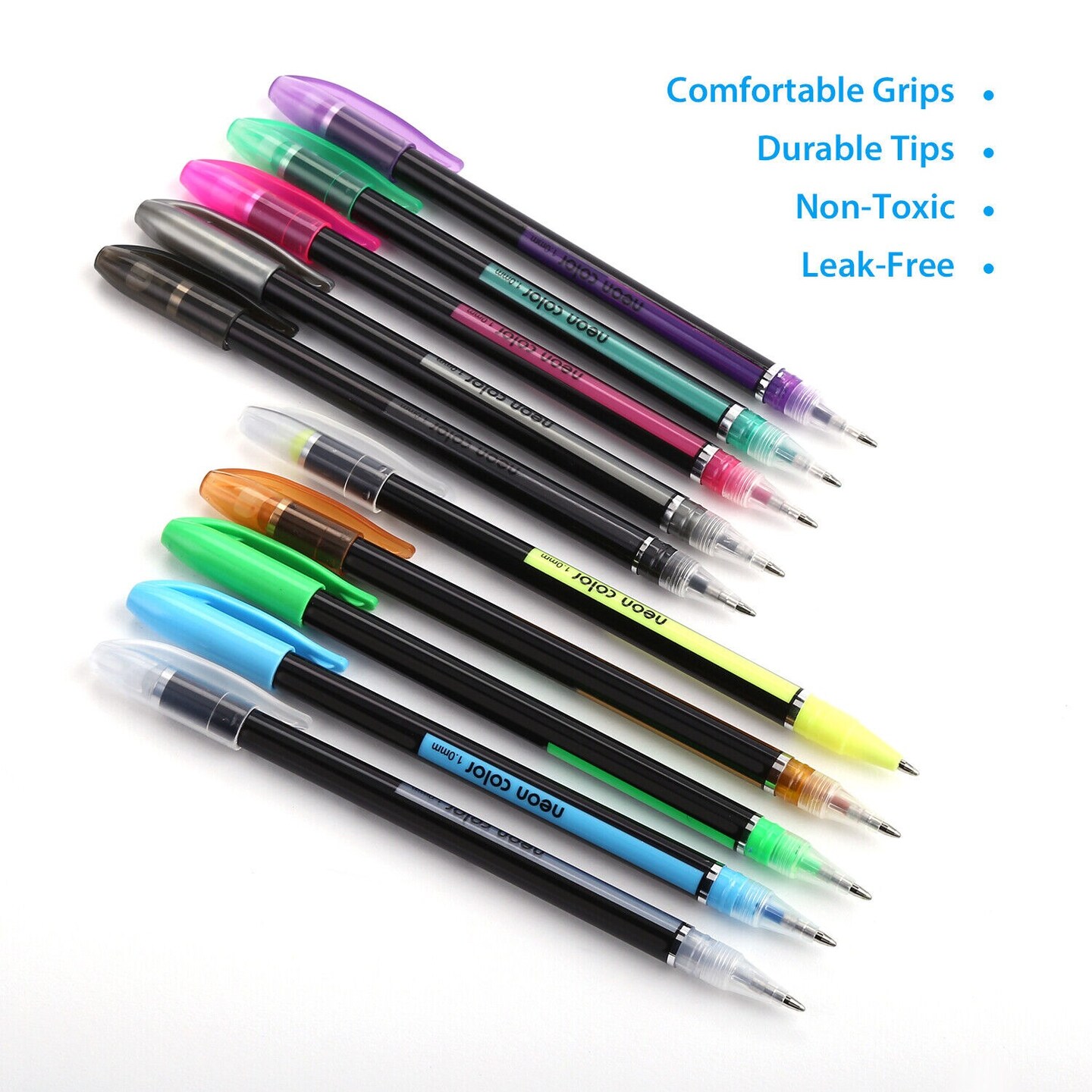 48 Unique Colors Gel Pen Set for Adult Coloring Books - No Duplicates