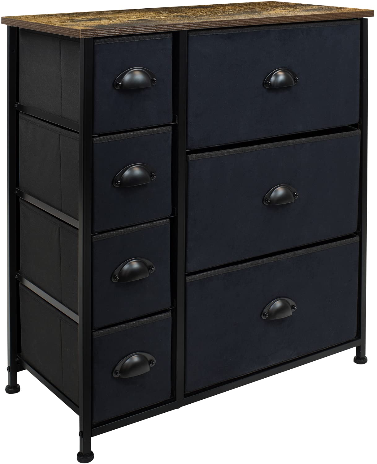Sorbus Dresser with Drawers - Furniture Storage Tower Unit for Bedroom, Hallway, Closet, Office Organization - Steel Frame, Wood Top, Easy Pull Fabric Bins