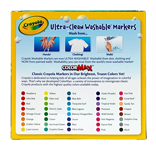 Crayola Ultra Clean Washable Markers (40 Count), Coloring Markers for Kids,  Art Supplies, Holiday Gifts for Kids, Stocking Stuffers, 3+