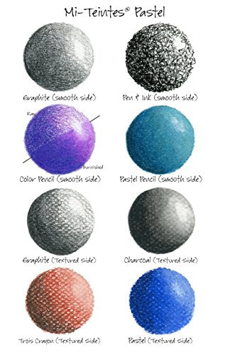 Canson Artist Series Mi-Teintes Pastel Paper, Assorted Colords, Foldover Pad, 9x12 inches, 24 Sheets (98lb/160g) - Artist Paper for Adults and Students