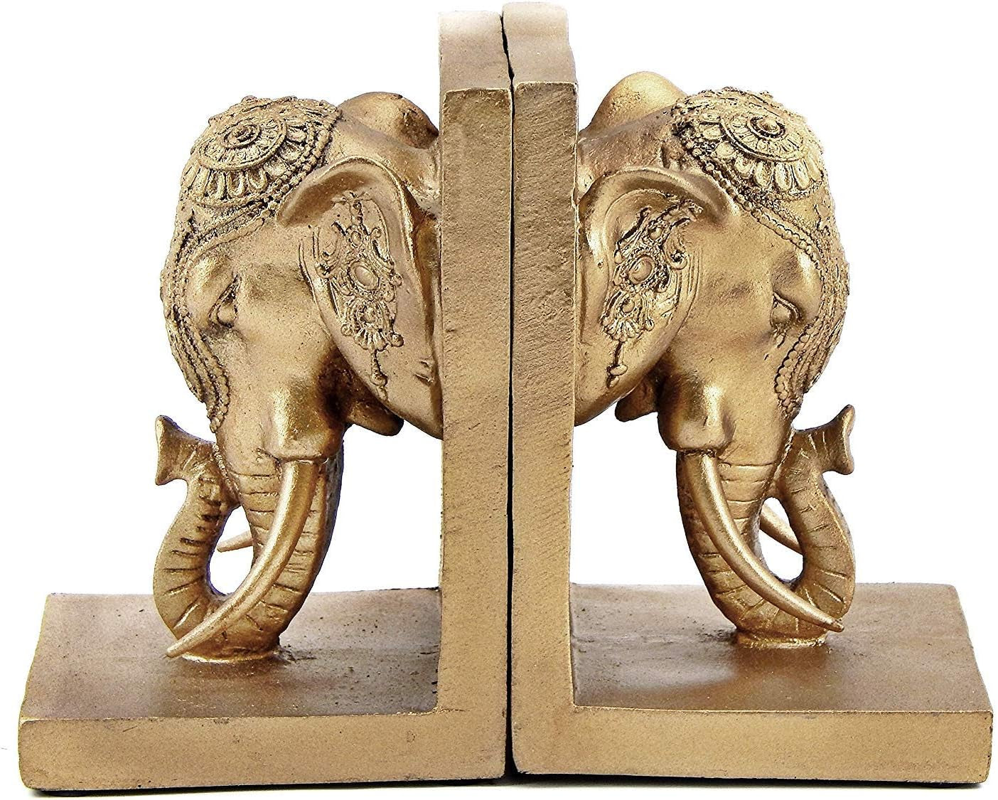 21817 Bookends Elephant Head Bookshelf Decor 7 Inch